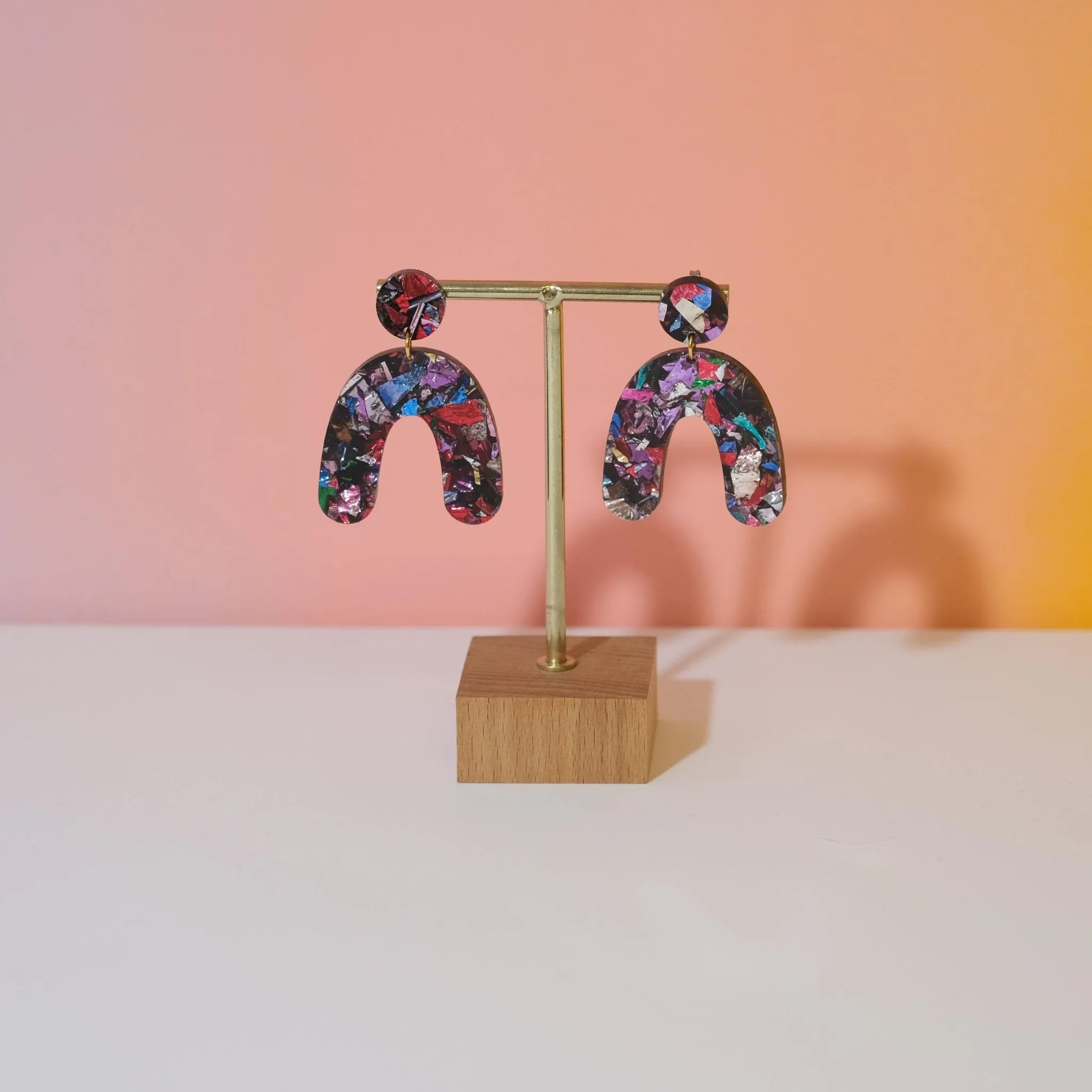 Kaleidoscope Arch Dangle Earrings