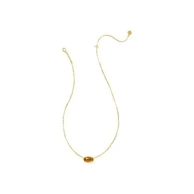 Kendra Scott Elisa Bamboo Short Pendant Necklace Amber Illusion