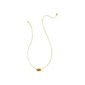 Kendra Scott Elisa Bamboo Short Pendant Necklace Amber Illusion