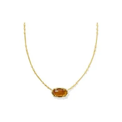 Kendra Scott Elisa Bamboo Short Pendant Necklace Amber Illusion