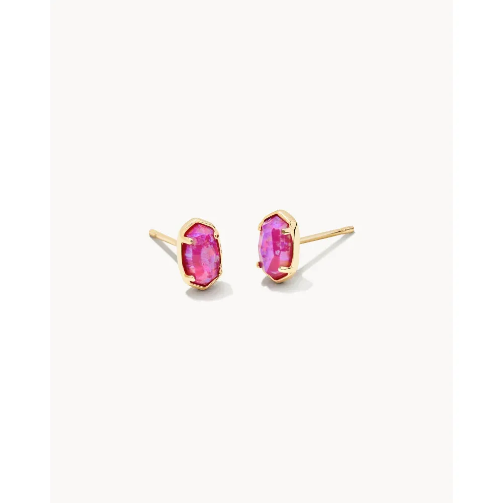 Kendra Scott Emilie Gold Stud Earrings in Plum Kyocera Opal