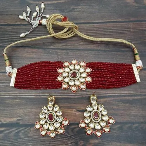 Kundan Meena Choker Necklace Set