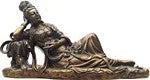 Kwan Yin Reclining - 12 inches in length, bronze