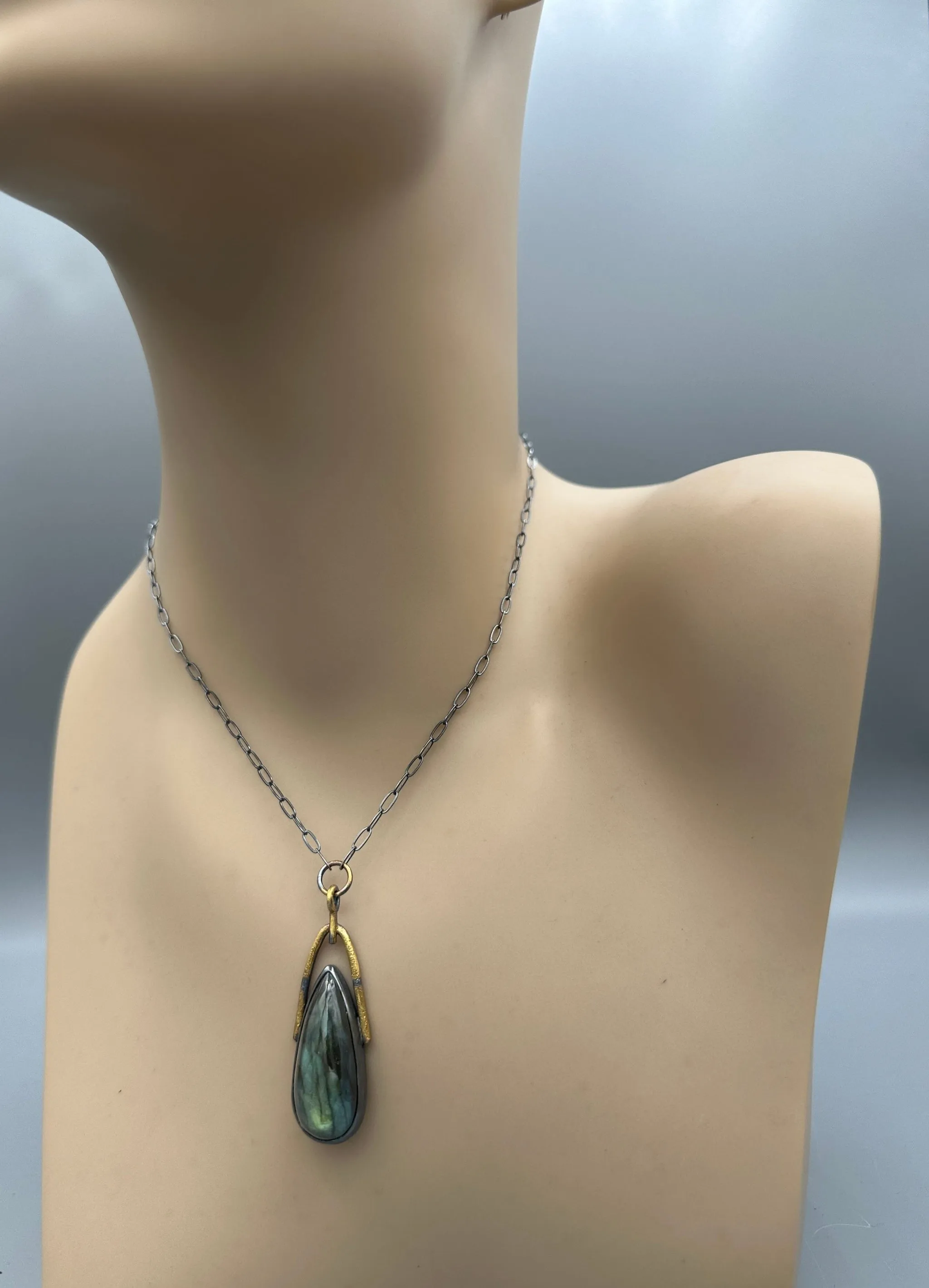 Labradorite Droplet Pendant