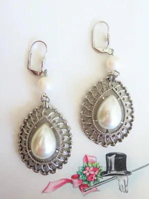 Large Pearl Teardrop Earrings