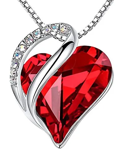 Leafael Mother's Day Necklace; Infinity Love Heart Pendant with Birthstone Crystals; Jewelry Gifts for Women; Birthday Necklaces for Wife Mom Girlfriend