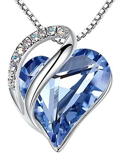 Leafael Mother's Day Necklace; Infinity Love Heart Pendant with Birthstone Crystals; Jewelry Gifts for Women; Birthday Necklaces for Wife Mom Girlfriend