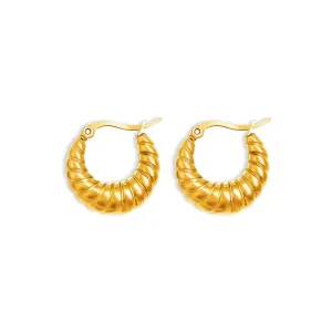 Leeann Croissant Hoops - Gold Filled