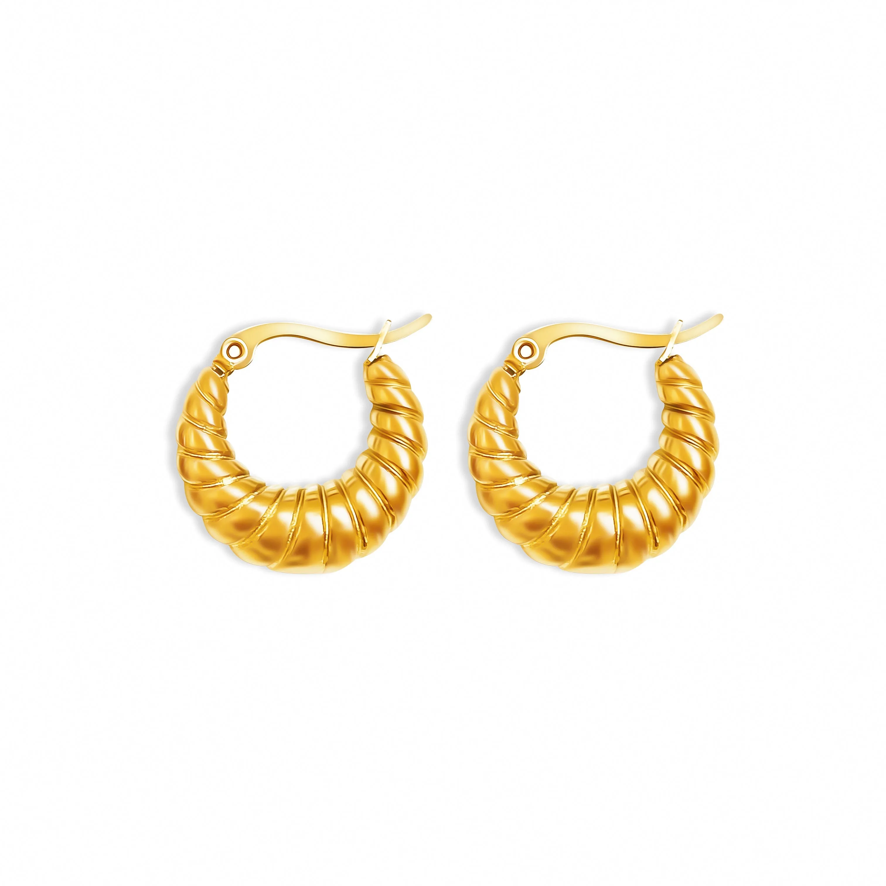 Leeann Croissant Hoops - Gold Filled