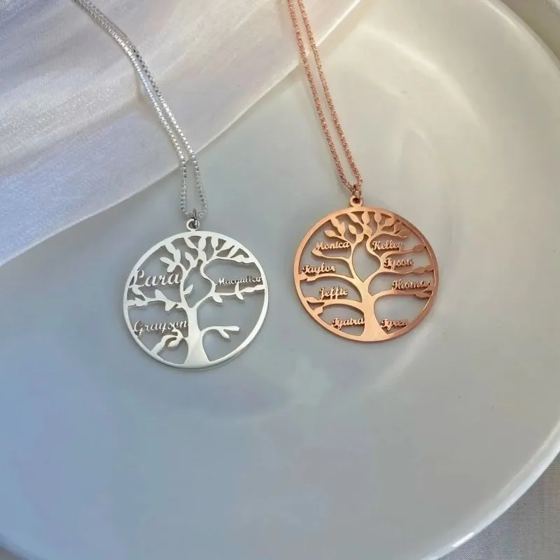 Maiden Art -Tree of Life Bohemian Necklace (14-24 Inch) Handcrafted Name Necklace 18k Gold, Silver, Rose-Symbol of growth, strength-Durable, Light weight Jewellery inspired by Nature-Ideal Gift for loved ones