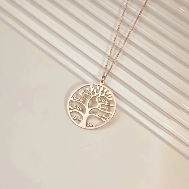 Maiden Art -Tree of Life Bohemian Necklace (14-24 Inch) Handcrafted Name Necklace 18k Gold, Silver, Rose-Symbol of growth, strength-Durable, Light weight Jewellery inspired by Nature-Ideal Gift for loved ones