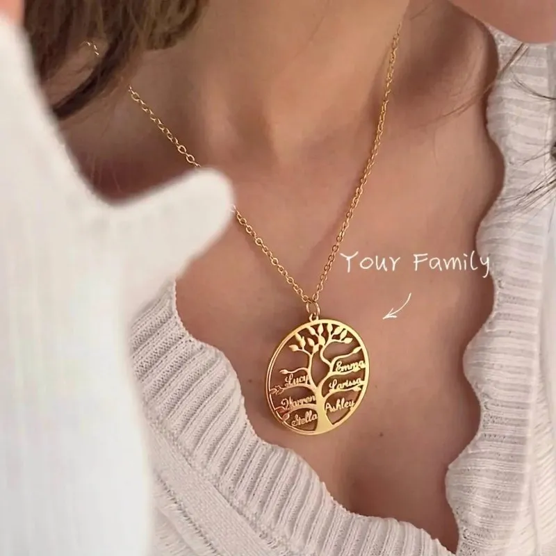 Maiden Art -Tree of Life Bohemian Necklace (14-24 Inch) Handcrafted Name Necklace 18k Gold, Silver, Rose-Symbol of growth, strength-Durable, Light weight Jewellery inspired by Nature-Ideal Gift for loved ones