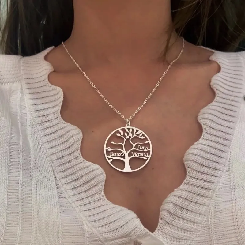 Maiden Art -Tree of Life Bohemian Necklace (14-24 Inch) Handcrafted Name Necklace 18k Gold, Silver, Rose-Symbol of growth, strength-Durable, Light weight Jewellery inspired by Nature-Ideal Gift for loved ones