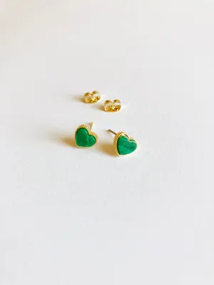 Malachite Sweetheart Earrings