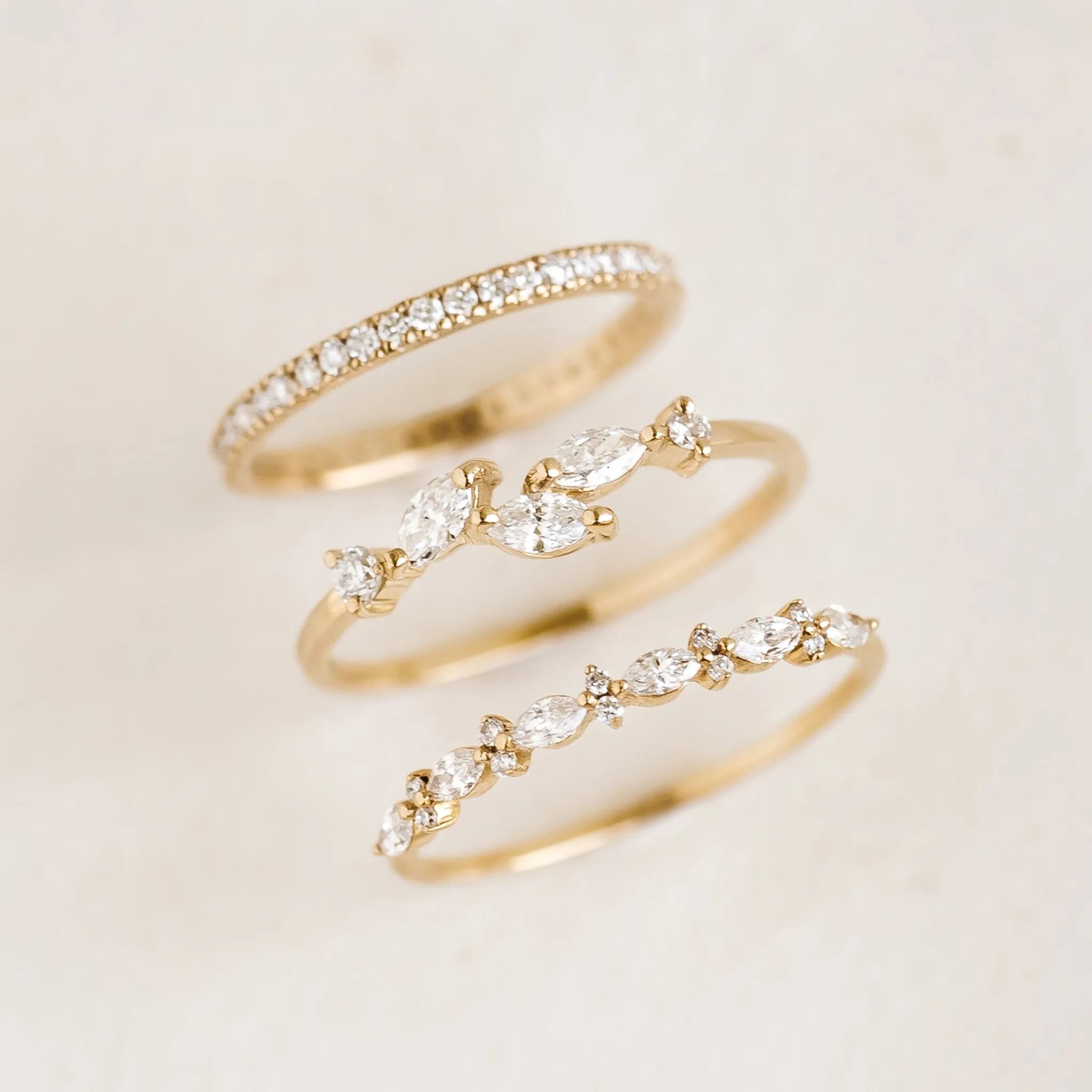 Marquise and Round Diamond Ring - Anjeli