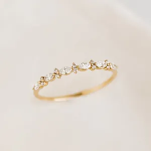 Marquise and Round Diamond Ring - Anjeli