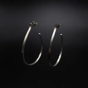 Medium Sterling Silver Hoops 2 mm x 1 mm