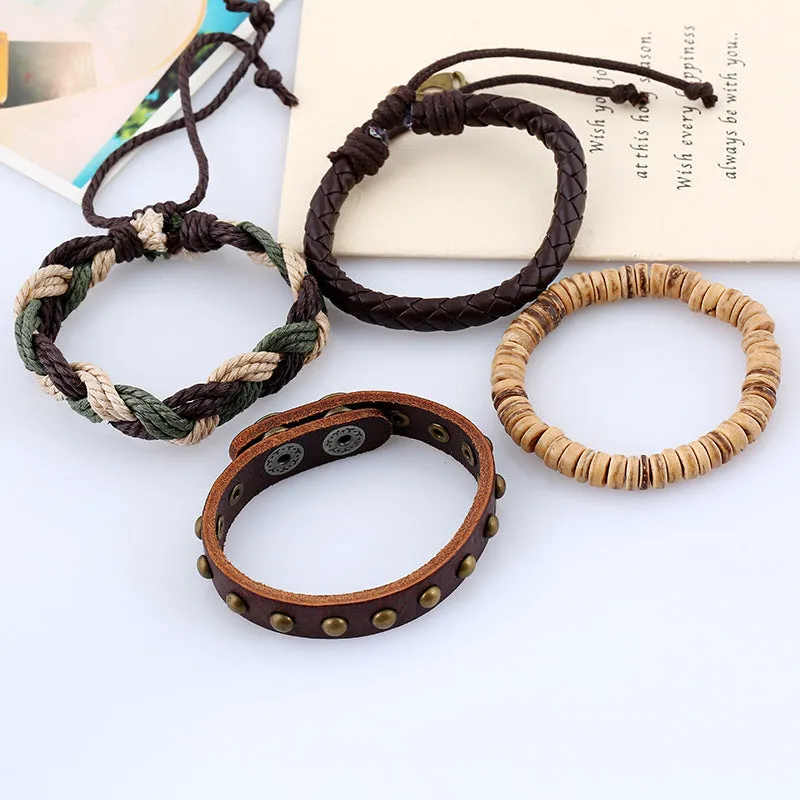 Men's Creative Boho Beaded Leather Bracelet