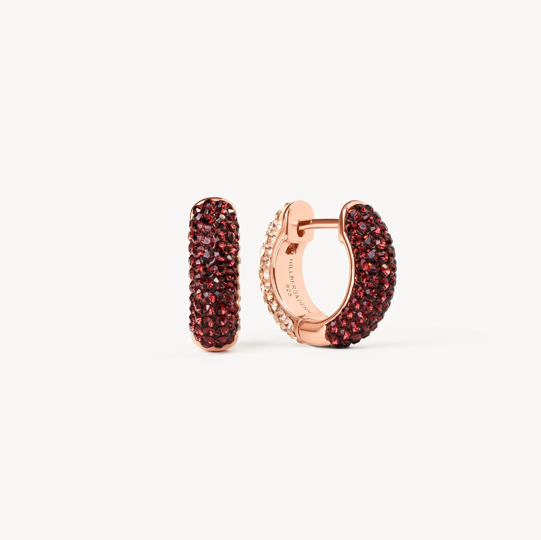 Merlot & Rose Gold Reversible Sparkle Hoop Earrings