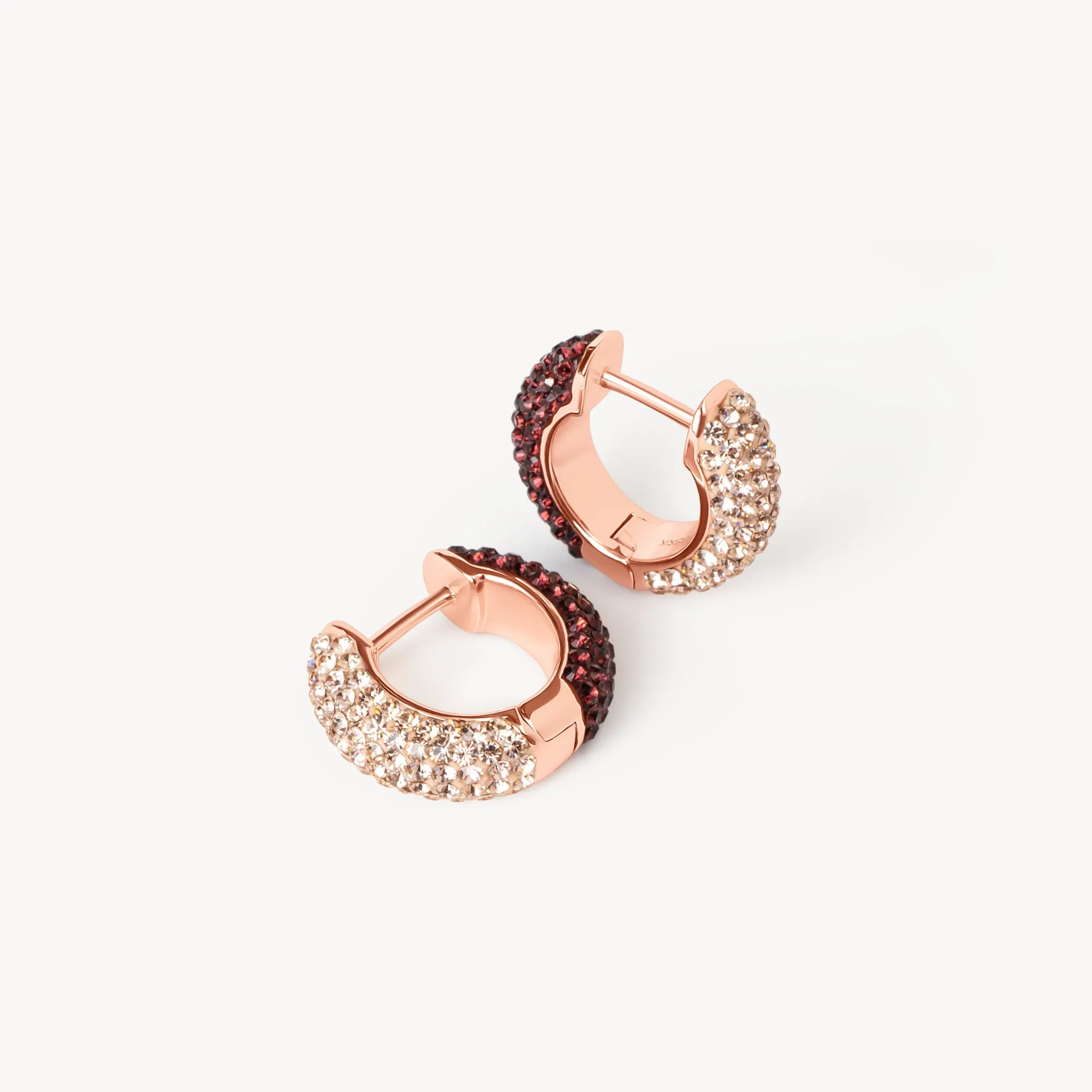 Merlot & Rose Gold Reversible Sparkle Hoop Earrings