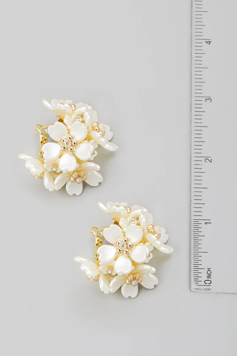 Mini Multi Flower Hoop Earrings