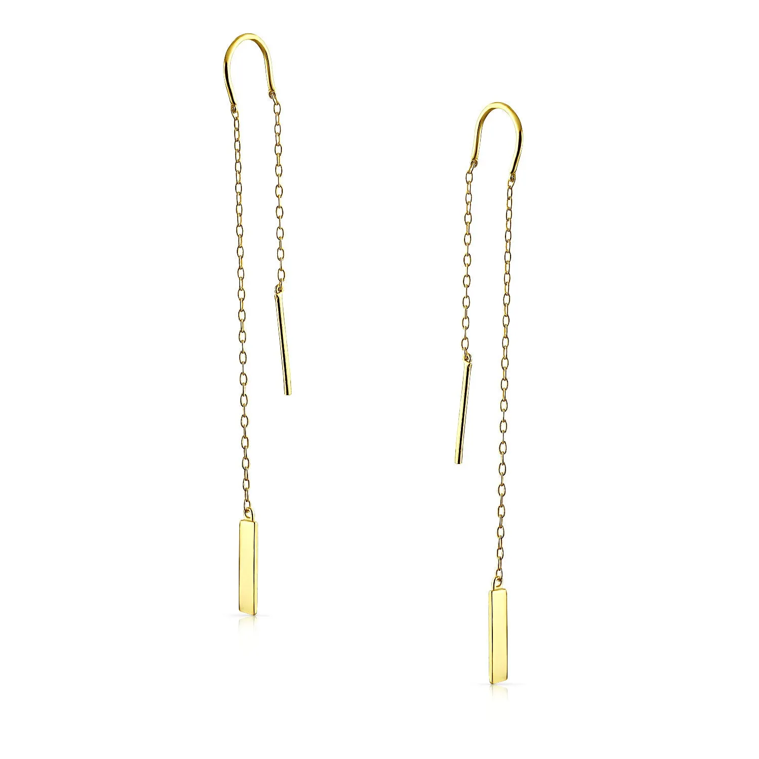 Minimalist Geometric Dangle Earrings 14K Gold Plated  Sterling Silver