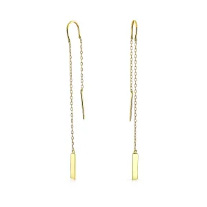 Minimalist Geometric Dangle Earrings 14K Gold Plated  Sterling Silver