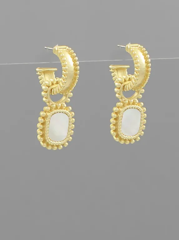 Mother of Pearl Hoop Earrings