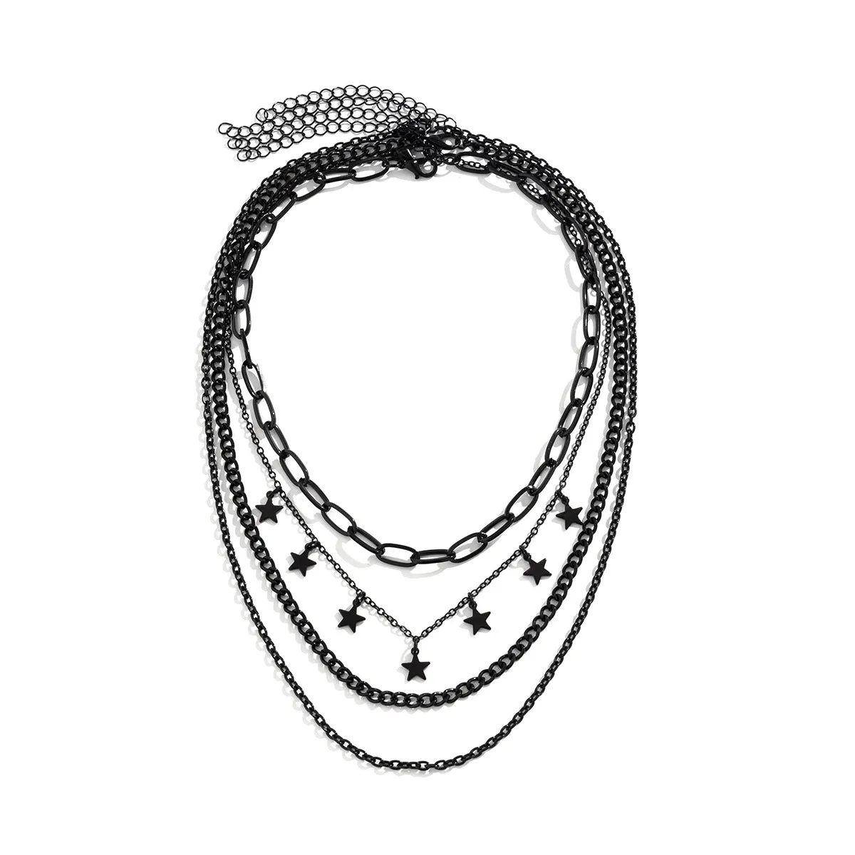 N2453 - Simple star-shaped multi-layer chain necklace