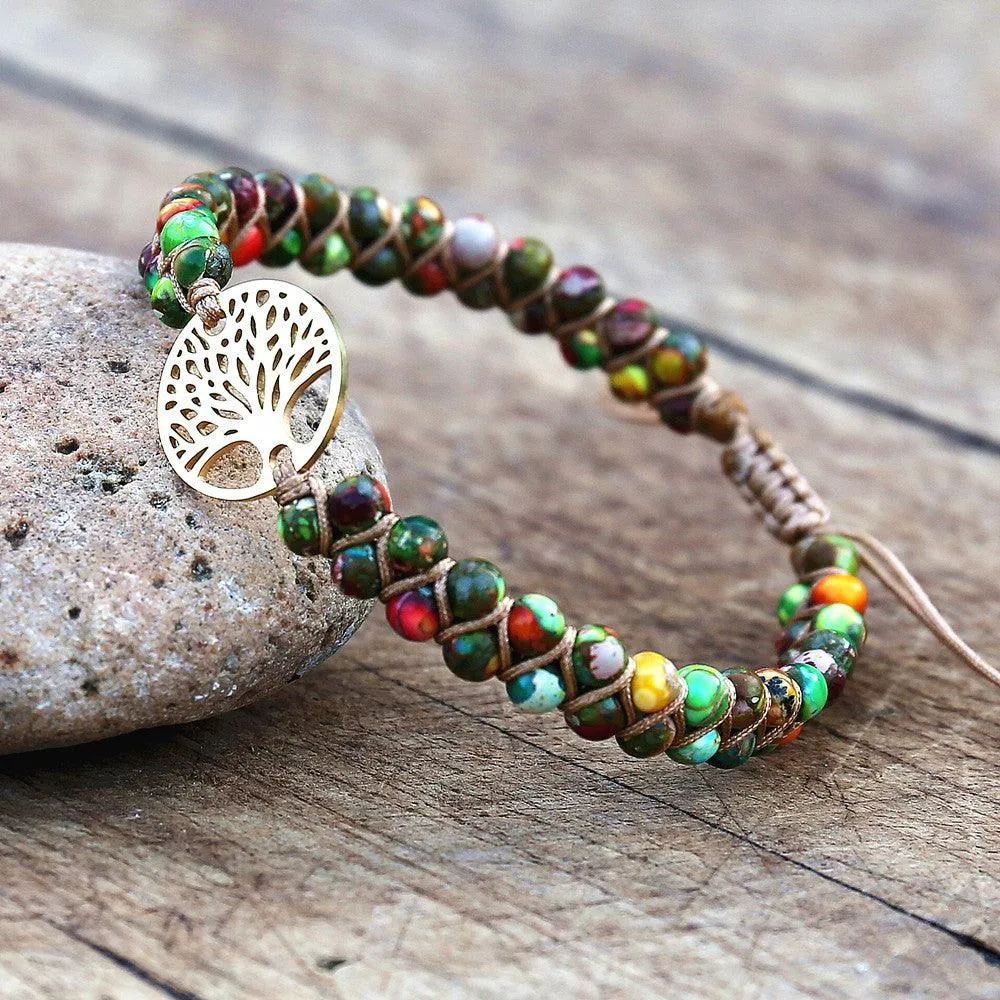 Natural African Stone Beaded Bracelet