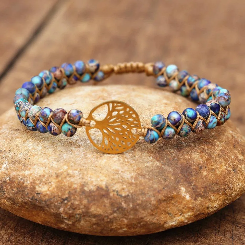 Natural African Stone Beaded Bracelet