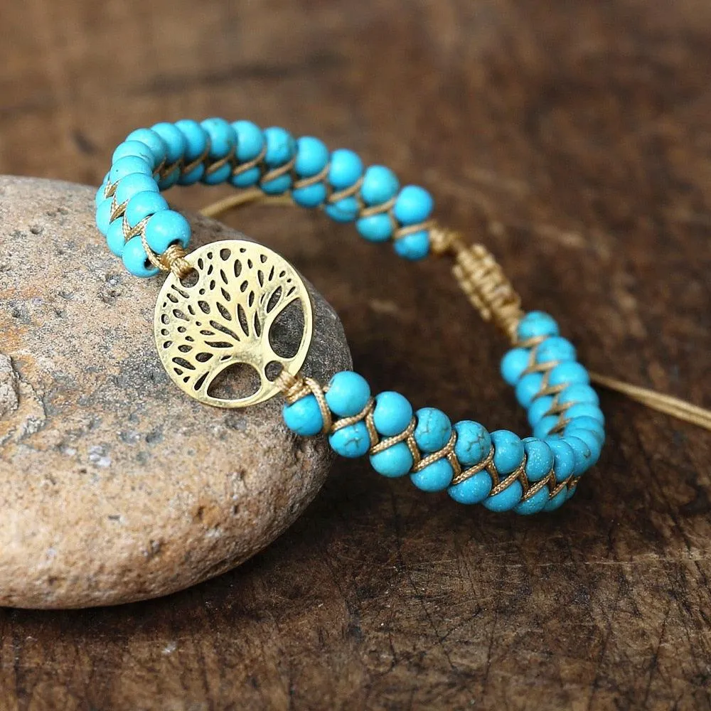 Natural African Stone Beaded Bracelet