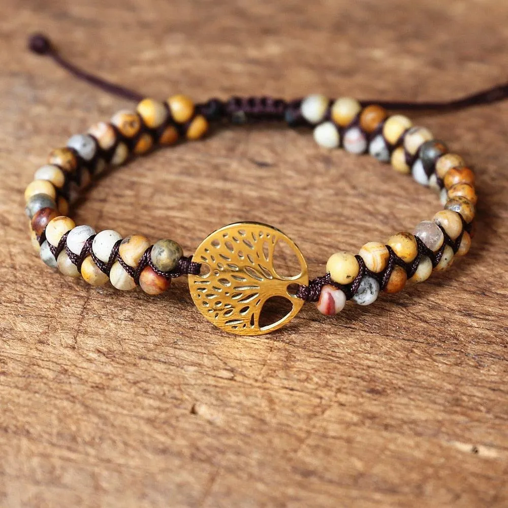 Natural African Stone Beaded Bracelet