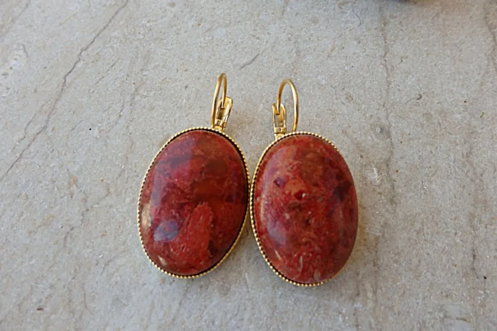 Natural coral earrings