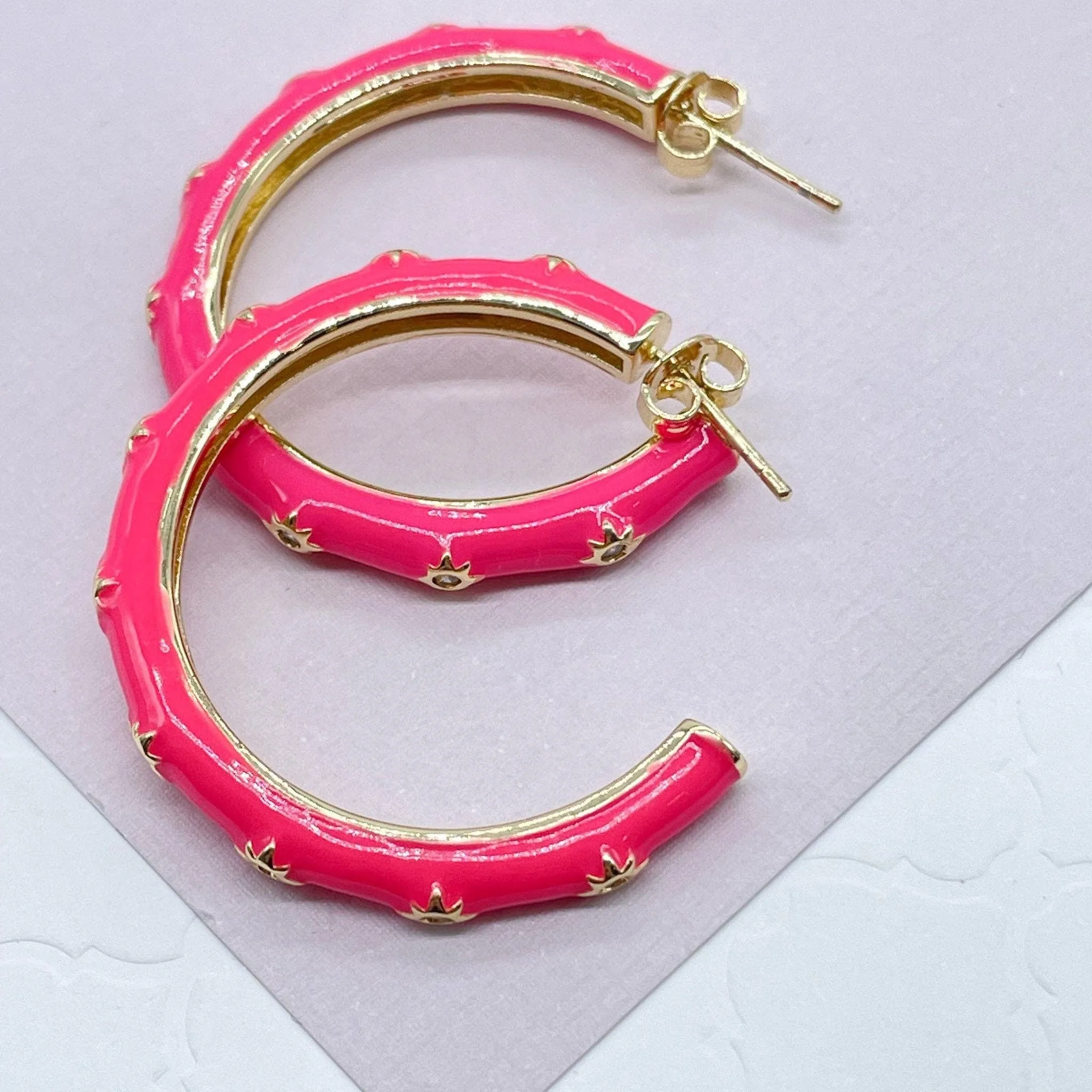 Neon Star Hoops