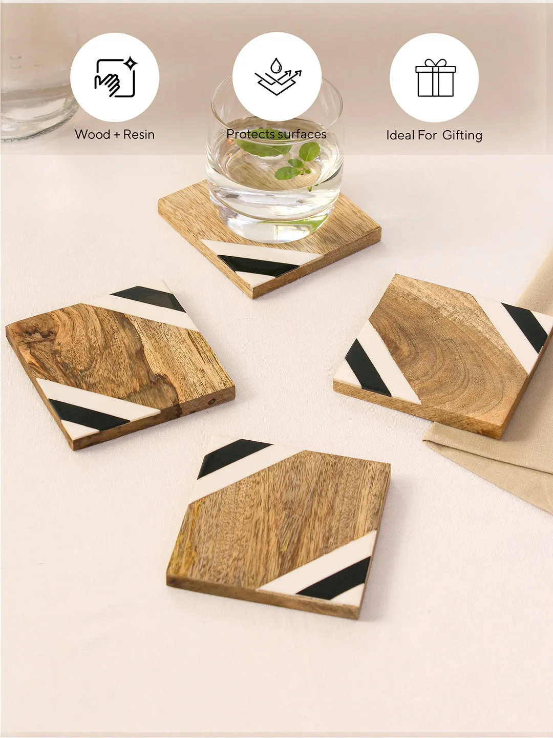 Netrani - Set Of 4 Coasters (Multicolor)