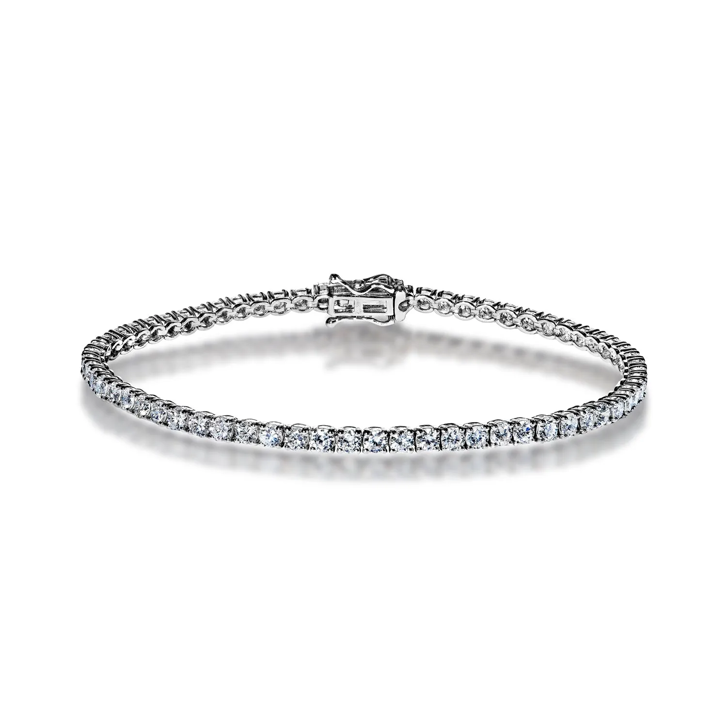 Oakley 5 Carat Round Brilliant Single Row Diamond Tennis Bracelet in 14k White Gold