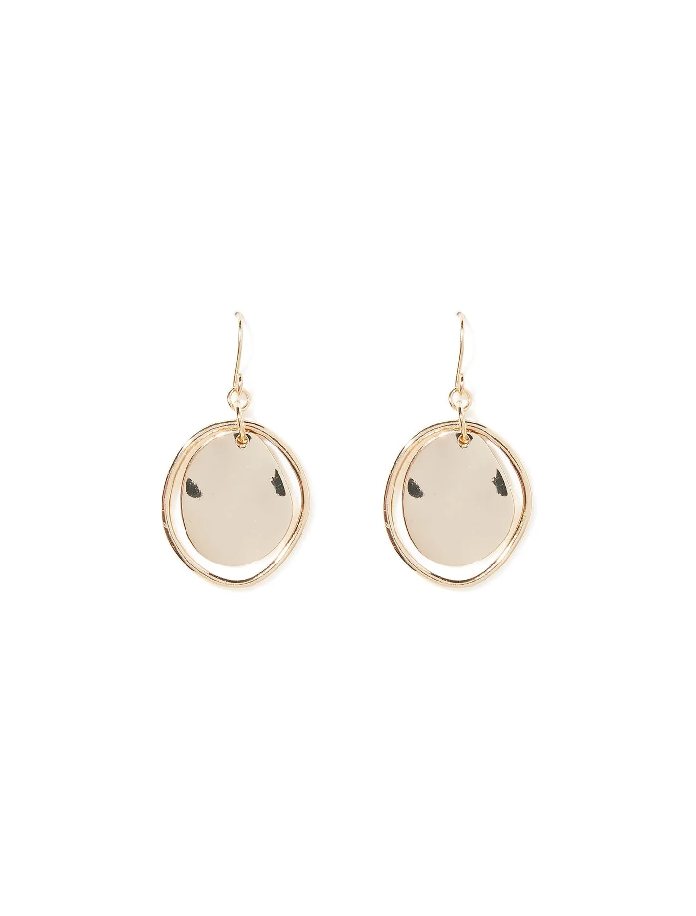 Olive Organic Disc Drop Earrings