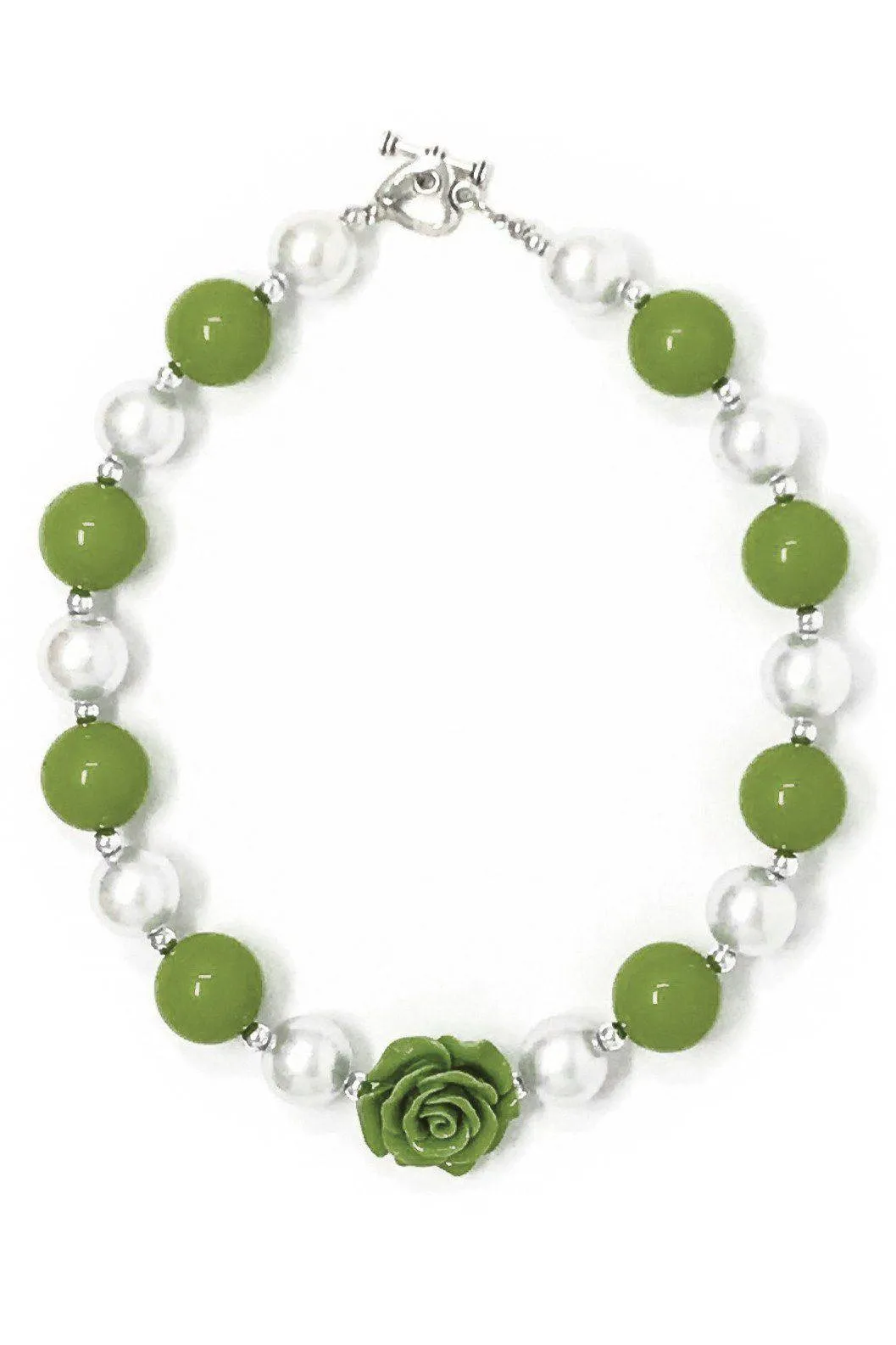 Olive Pearl Bubblegum Necklace