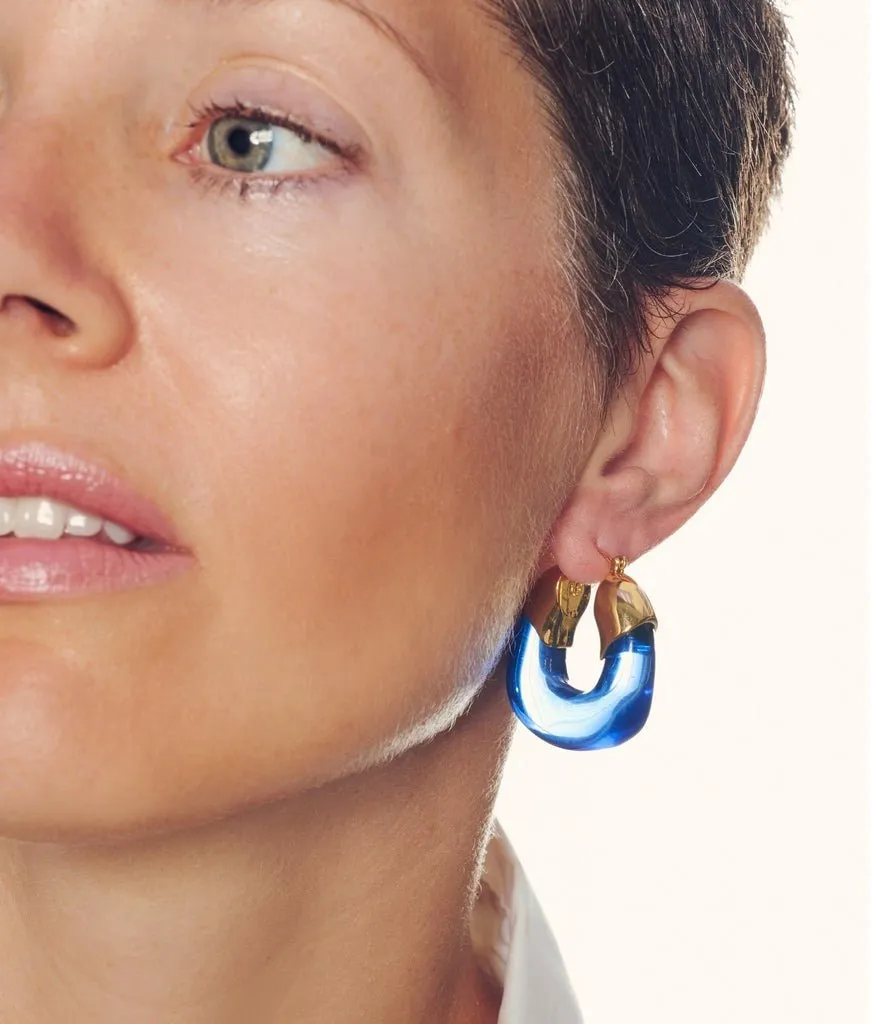 Organic Hoops in Electric Blue