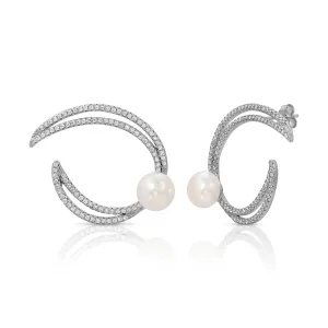 Organic Pearl Hoop Earrings