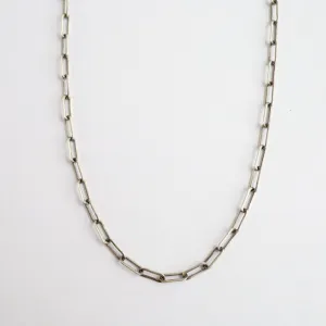 Oxidized Sterling Silver 16" Drawn Cable Chain