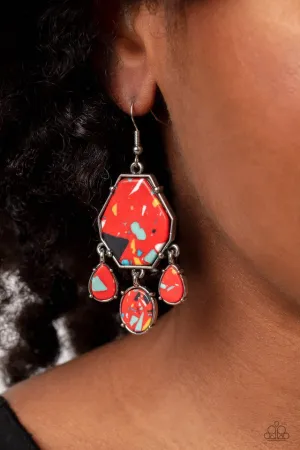 Paparazzi Earring ~ Organic Optimism - Red