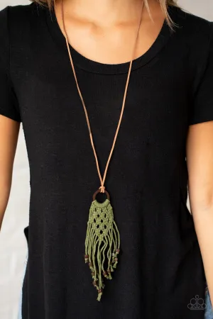 Paparazzi It’s Beyond MACRAME! - Green Necklace