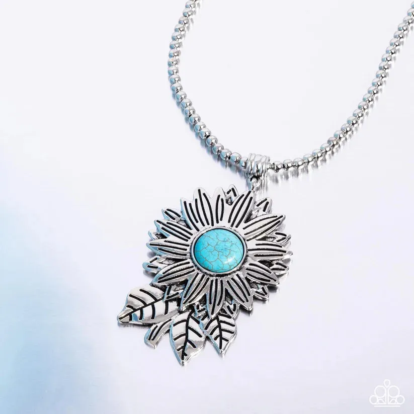 Paparazzi Sunflower Solstice - Blue Necklace - Empire Diamond Exclusive