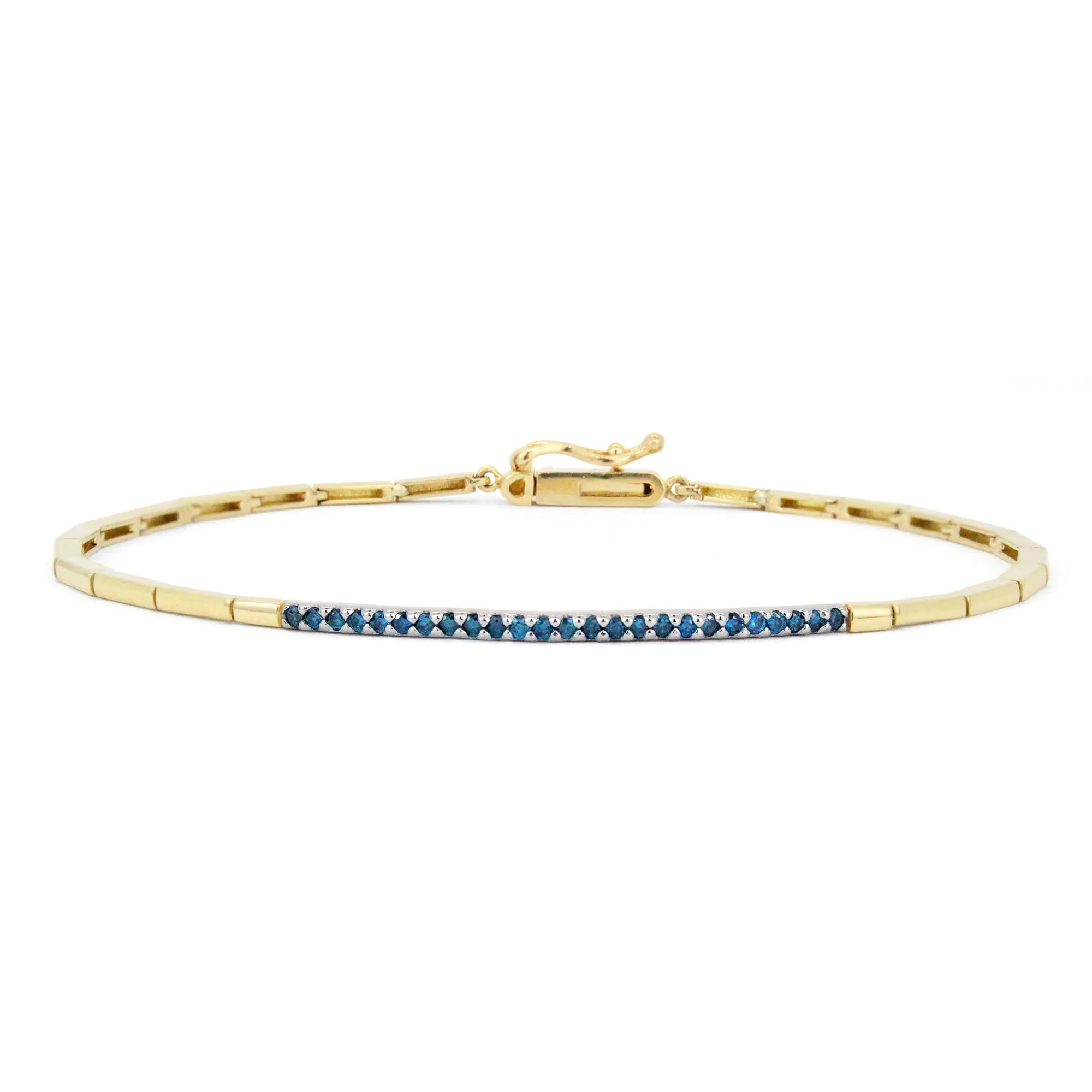 Pavé Diamond 14K Geometric Link Bracelet