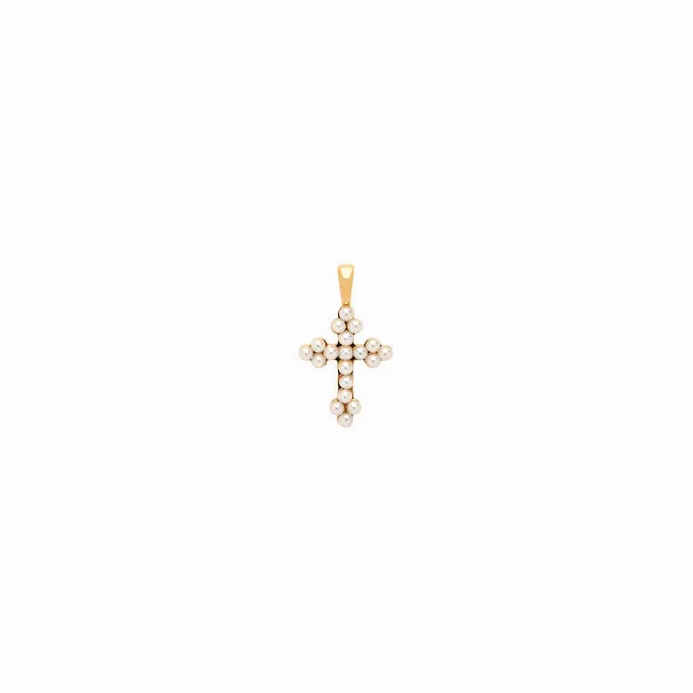 Pearl Cross Amulet