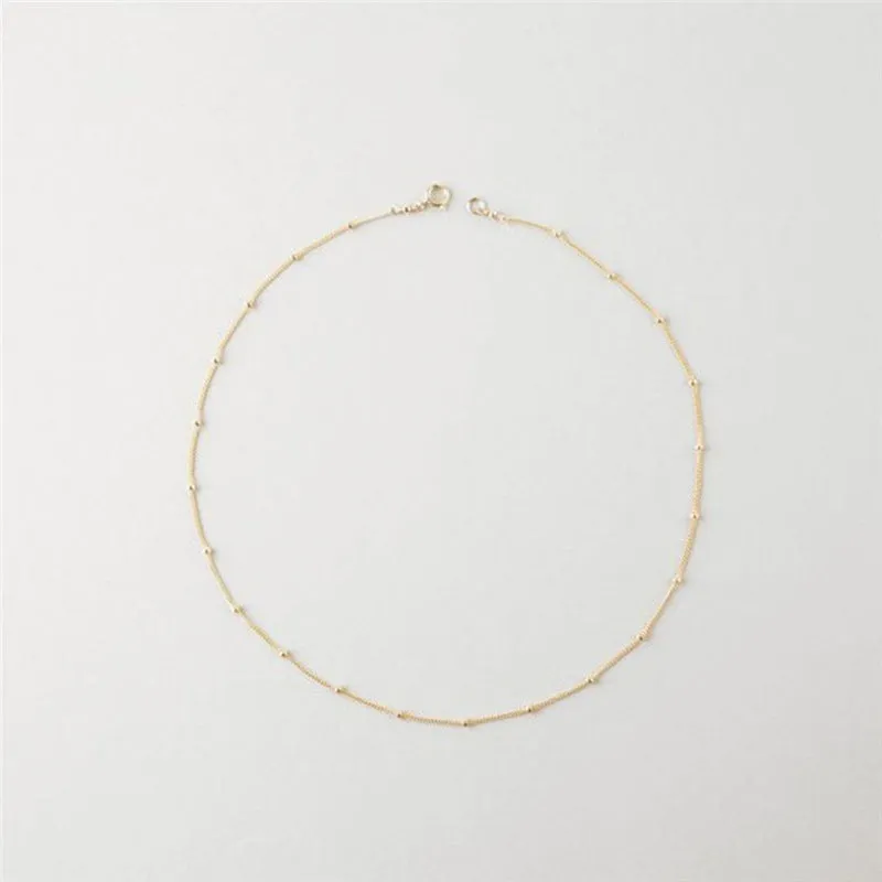 Peas chain plated simple stacked belt wild clavicle chain