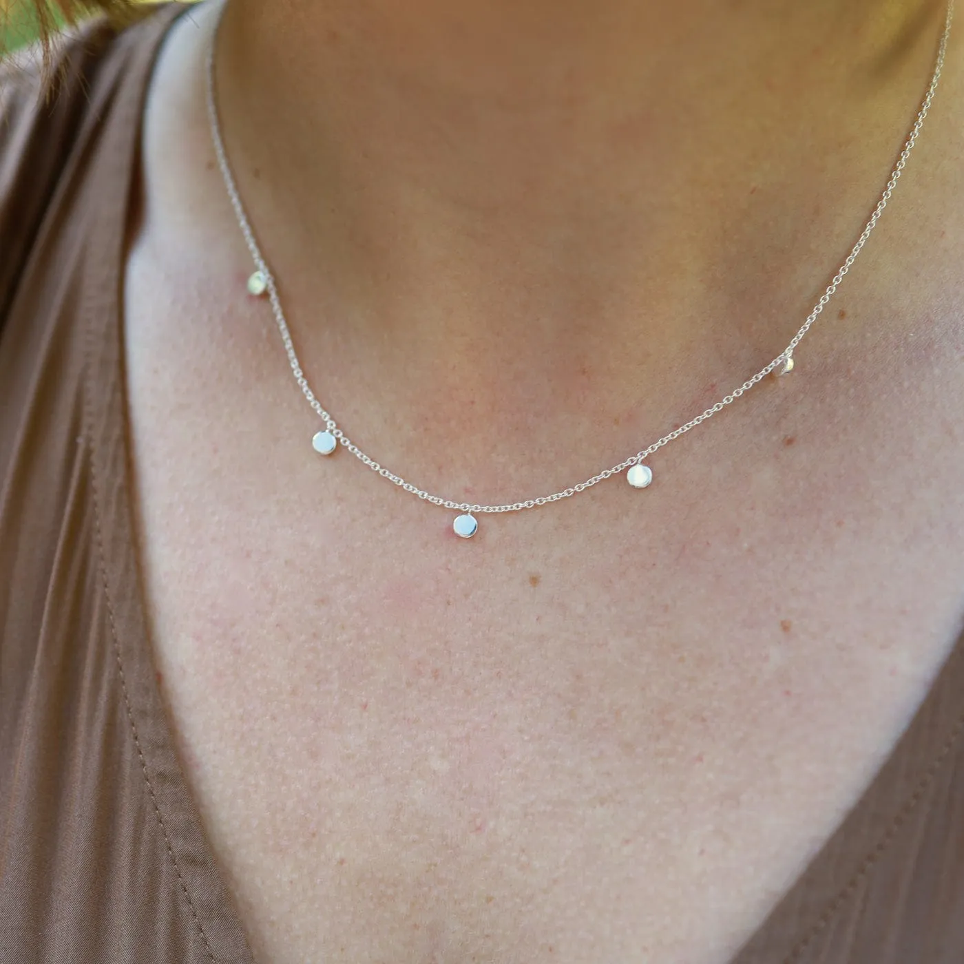 Polished Sterling Silver Confetti Necklace