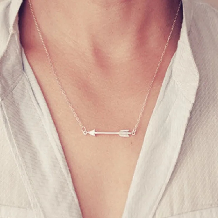 Retro And Simple, Alloy Arrow Necklace, Ladies Sweater Chain